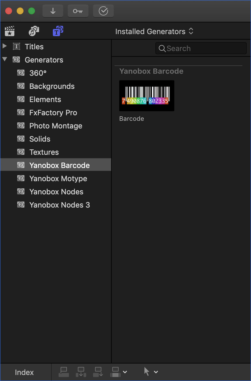 Barcode in Final Cut Pro X